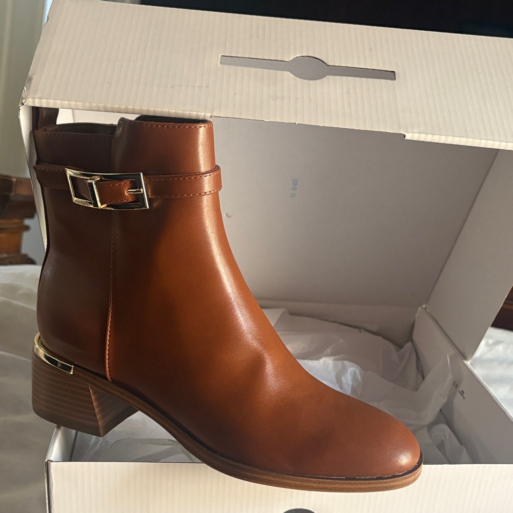 Calvin Klein Tan Ankle Boots